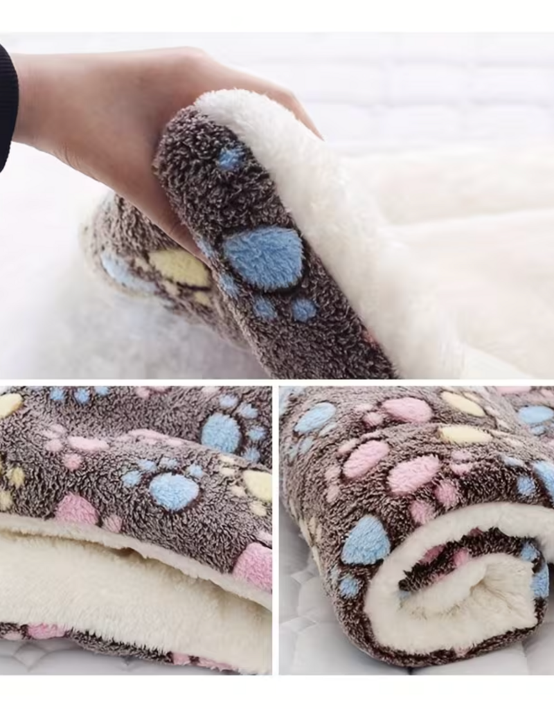 Temu Plush Rectangular Pet Mat 19.3in x 12.6in - Dark Coffee - Medium