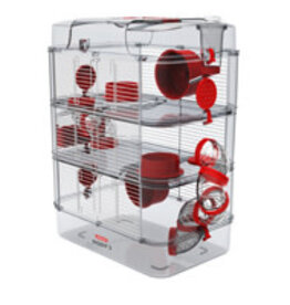 Zolux Zolux Rody3 Trio Hamster Cage - 3-story - Grenadine - 16.14 x 10.62 x 20.86 in