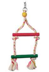 Living World Junglewood Bird Toy - 2-Step Rope Ladder - Small