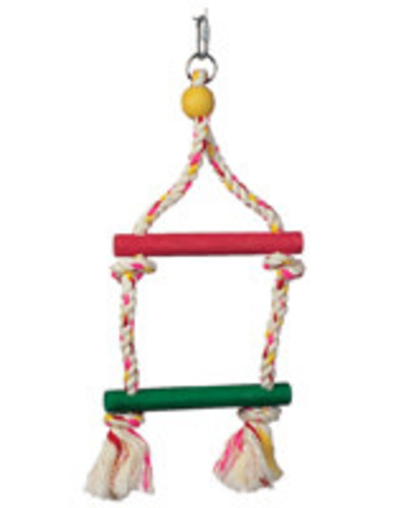 Living World Junglewood Bird Toy - 2-Step Rope Ladder - Small