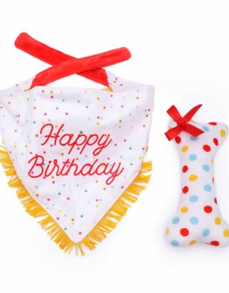 Zippy Paws Zippy Paws Birthday Bandana & Bone - 2 pk