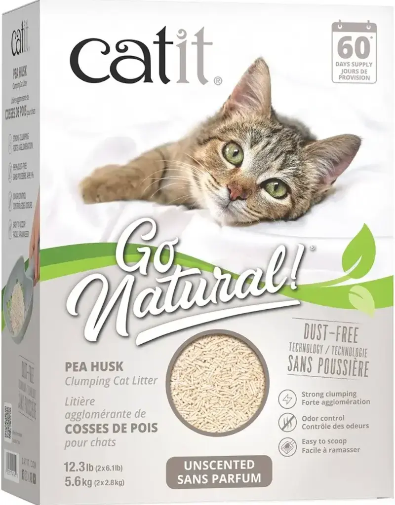 Catit Catit Go Natural Pea Husk Litter - Unscented - 5.6 kg (12.3 lb)