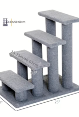 Temu PawHut Four-Step Multi-Level Carpeted Scratching Post and Pet Stairs 25in - Dark Grey