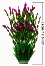 Temu Artificial Aquatic Plant with Purple Flowers & Green Leaves 12.6" - 1pc