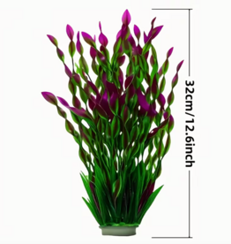 Temu Artificial Aquatic Plant with Purple Flowers & Green Leaves 12.6" - 1pc