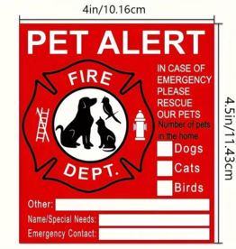 Temu "Emergency" Pet Sticker" 4 x 4.5" - 1pc.
