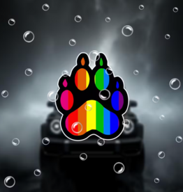 Temu Pride Rainbow Paw Sticker - 1pc.