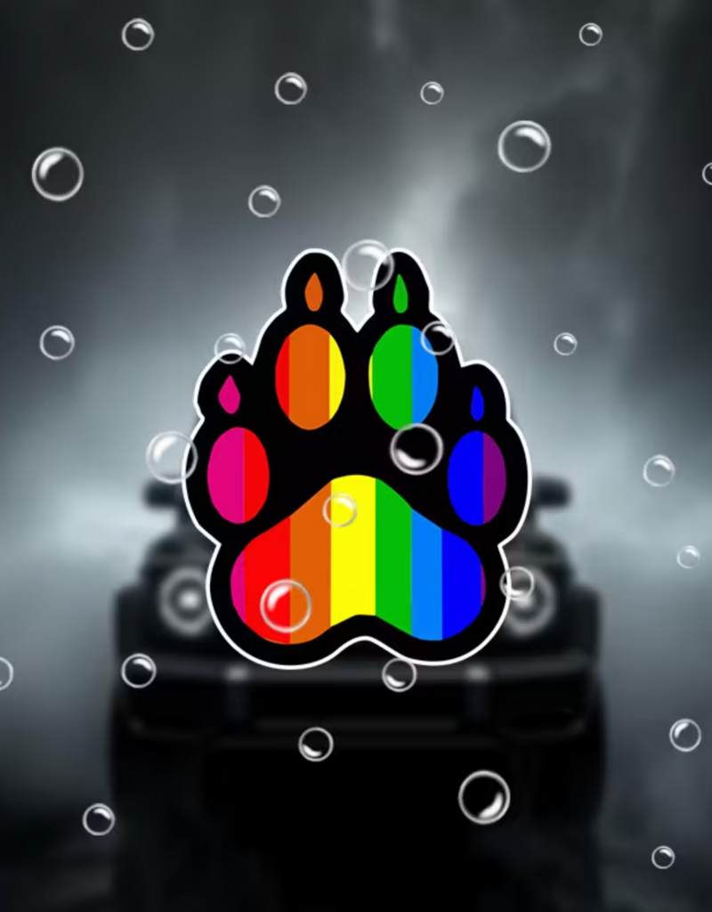 Temu Pride Rainbow Paw Sticker - 1pc.