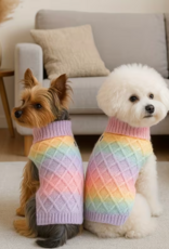 Temu Knitted Turtleneck Dog Sweater 1pc. - Rainbow - SM