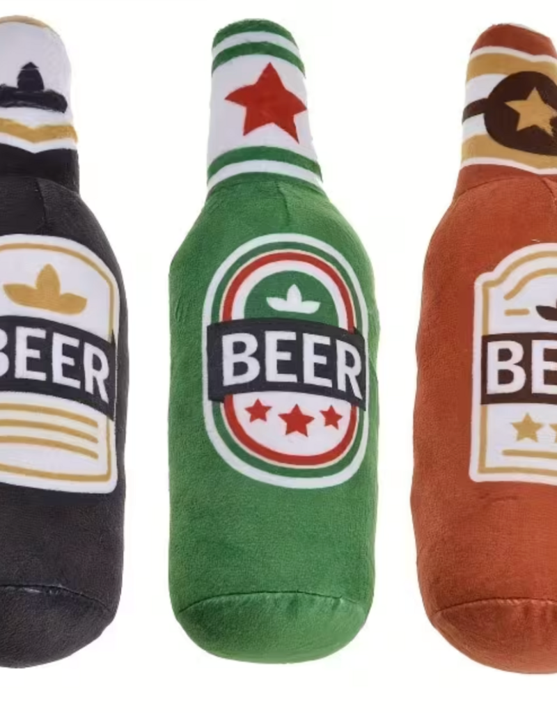 Temu Beer Bottle Shaped Squeaky Dog Toy - Assorted Colours 1pc