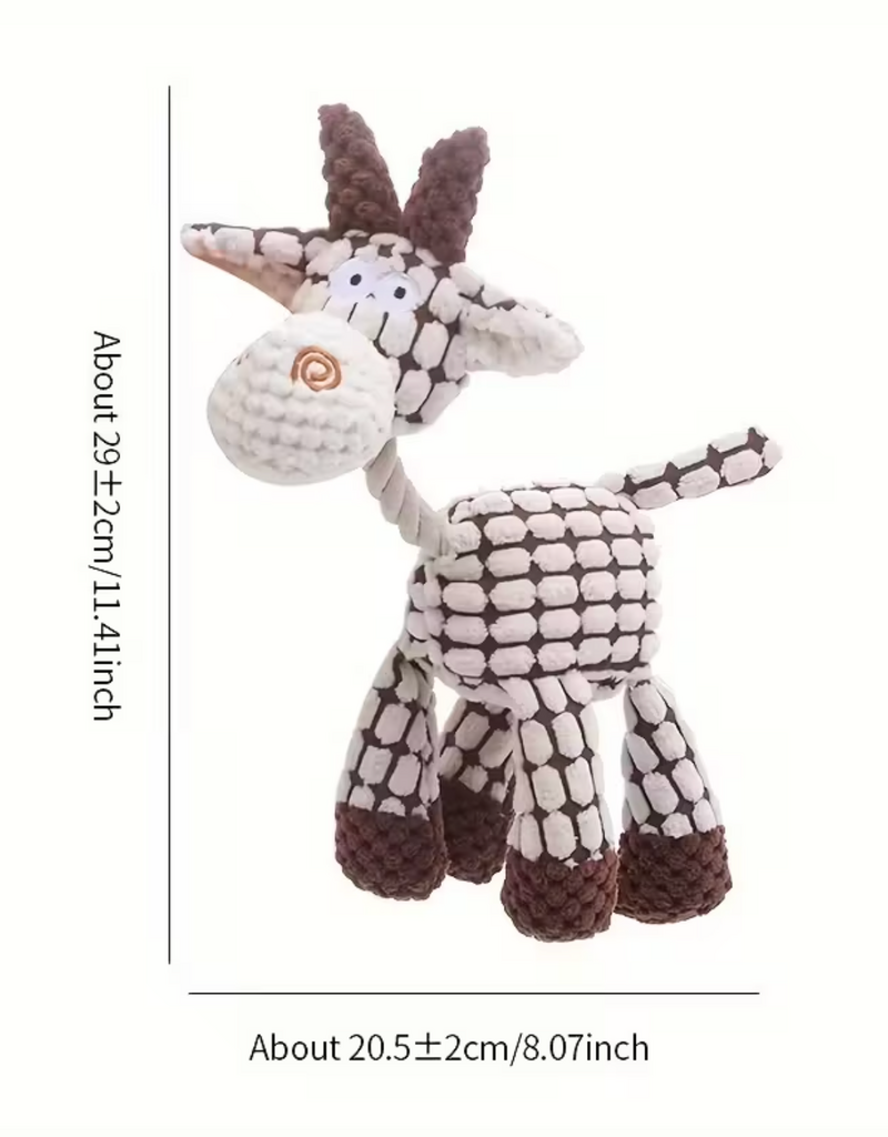 Temu Plush Dog Toy - White Donkey - Small