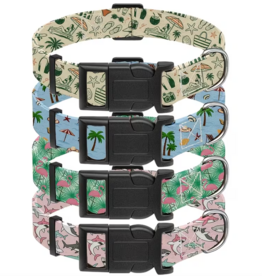 Temu Adjustable Dog Collar - Assorted Aloha Patterns - MD