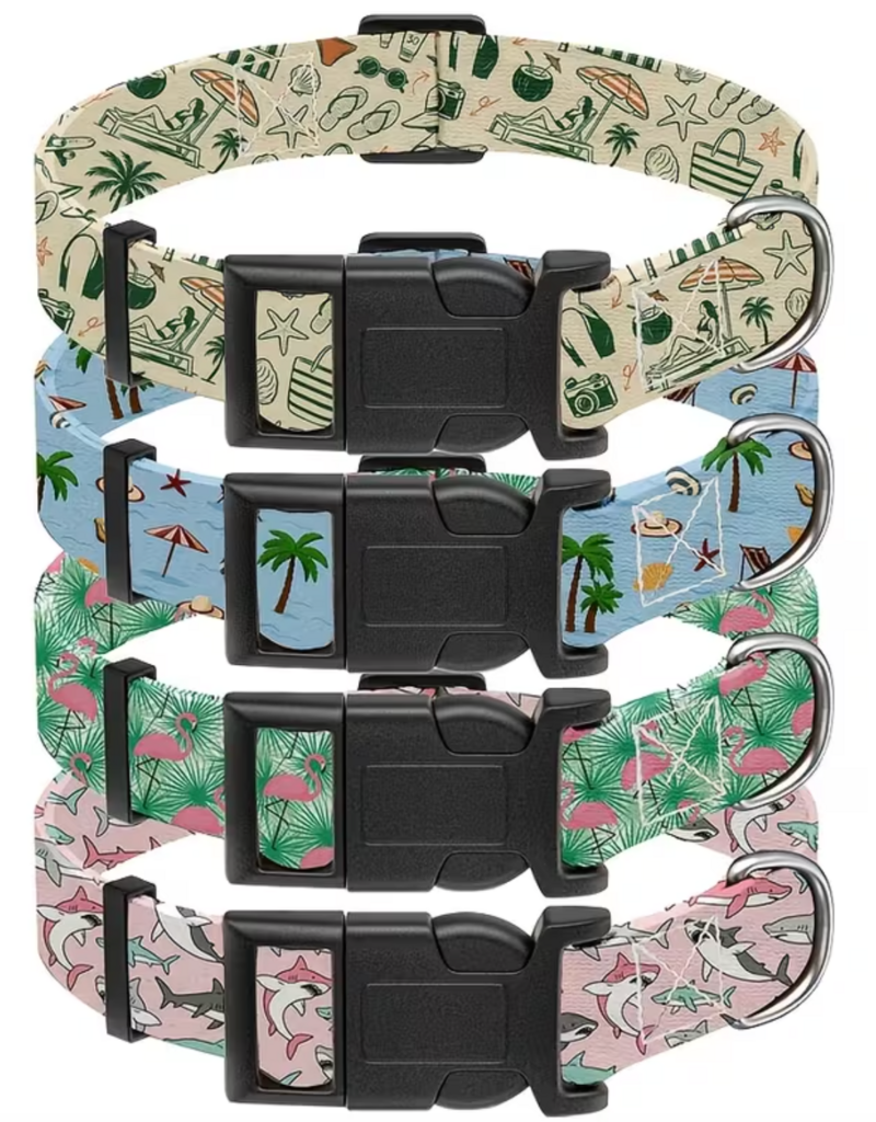 Temu Adjustable Dog Collar - Assorted Aloha Patterns - MD