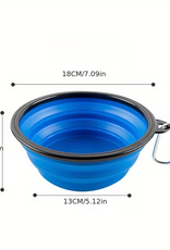Temu Collapsible Pet Silicone Bowl XL - Blue - 1000mL