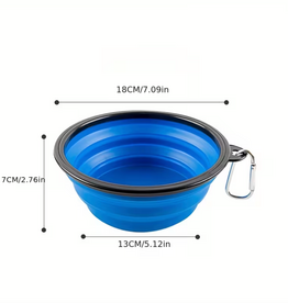 Temu Collapsible Pet Silicone Bowl XL - Blue - 1000mL