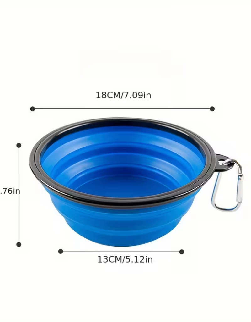 Temu Collapsible Pet Silicone Bowl XL - Blue - 1000mL