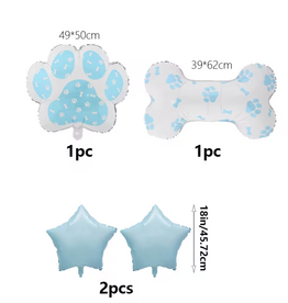 Temu Dog Birthday Party Supplies - Blue Balloon 4pc Set