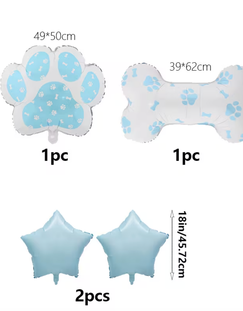 Temu Dog Birthday Party Supplies - Blue Balloon 4pc Set