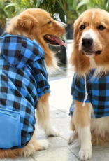 Doogle Doogle Zip Pocket Pet Hoodie - Blue Checkered - XXL