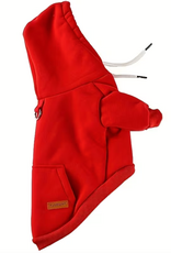 BinBin BinBin Pet Hoodie with Pocket - Red - Medium