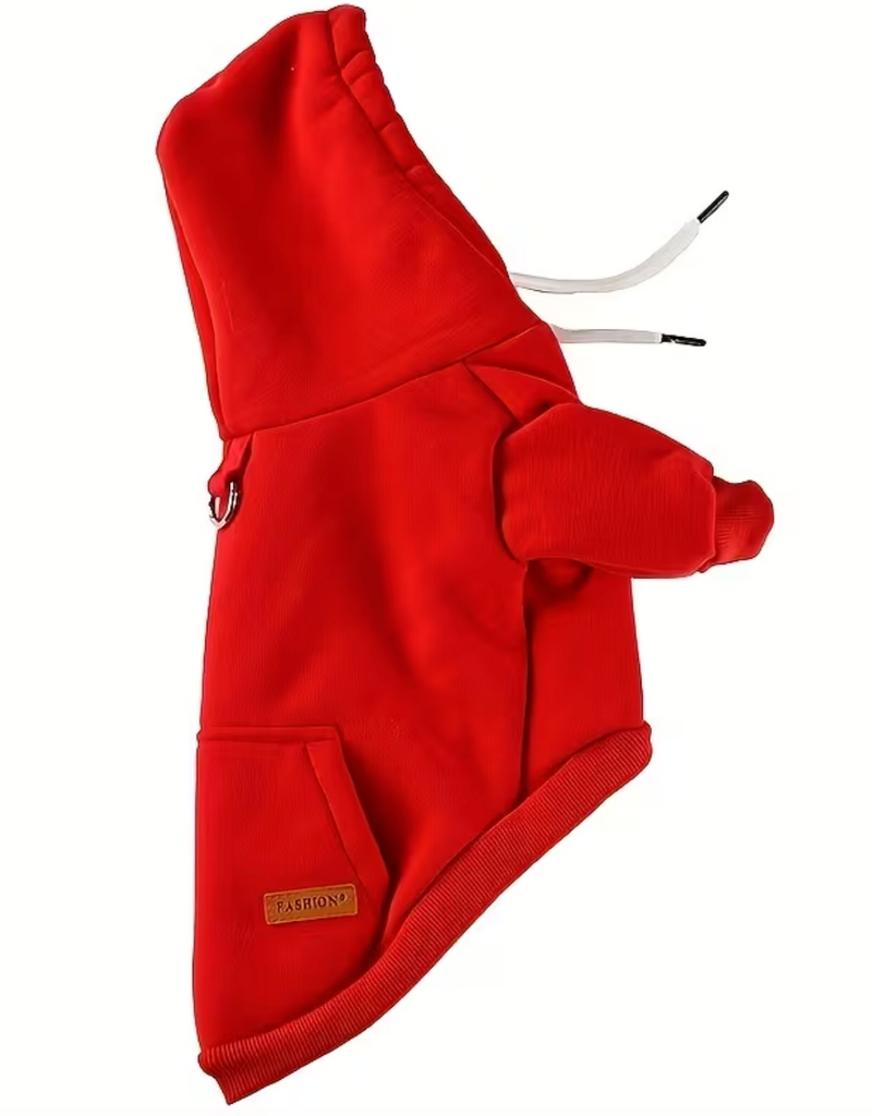 BinBin BinBin Pet Hoodie with Pocket - Red - Medium