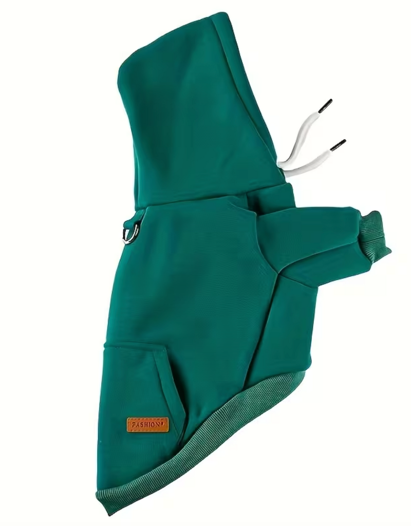BinBin BinBin Pet Hoodie with Pocket - Teal Green - XLarge