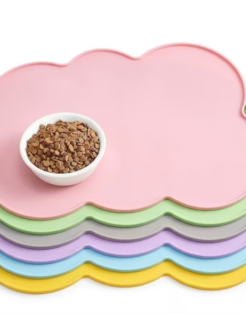 Temu Non-Slip Silicone Cloud Shaped Feeding Mat - Assorted Colours 1pc