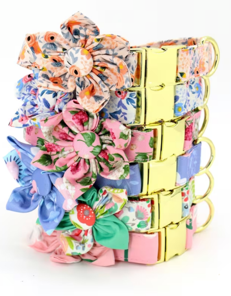 Temu Adjustable Dog Collar - Assorted Floral Patterns 1pc - XS