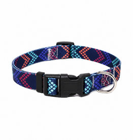 Temu Adjustable Dog Collar - Navy Pattern - LG