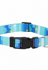 Temu Adjustable Dog Collar - Cyan Pattern - LG