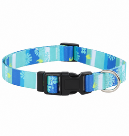 Temu Adjustable Dog Collar - Cyan Pattern - LG