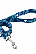Temu Dog Leash - Peacock Blue Pattern - XS