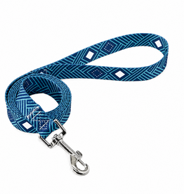 Temu Dog Leash - Peacock Blue Pattern - XS