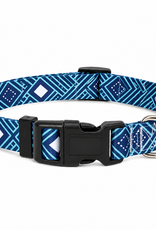 Temu Adjustable Dog Collar - Peacock Blue Pattern - XS