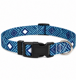 Temu Adjustable Dog Collar - Peacock Blue Pattern - XS
