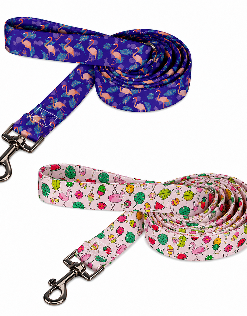 Temu Dog Leash - Assorted Flamingo Patterns 1pc - LG
