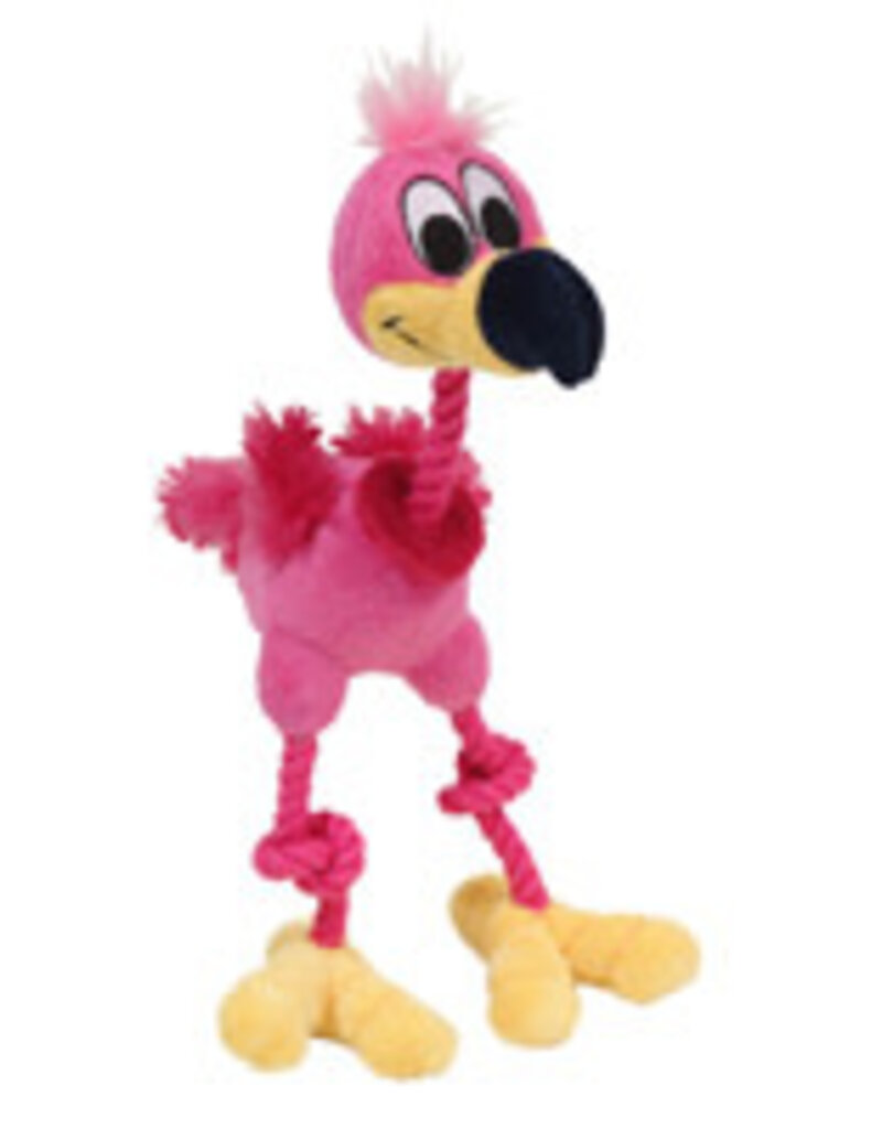 Dogit Dogit "Puppy Luvz" Plush Dog Toy with Squeaker, Pink Flamingo