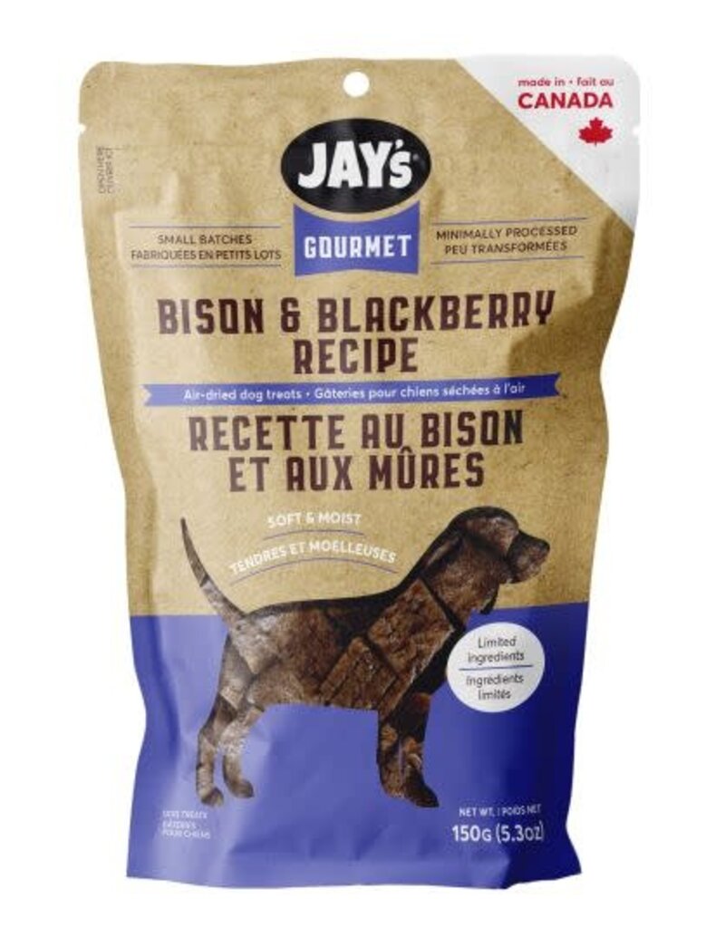 Jay's Jay's Gourmet Bison & Blueberry Air-Dried Dog Treats 150g