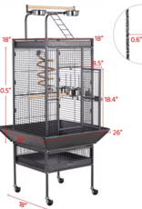 Temu Alden Design Bird Cage with Play Top - Black - 26" x 18" x 61.5"