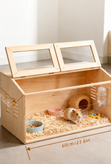 Temu Wooden Small Animal Cage - Ventilated with Window (Internal Accessories Not Included)