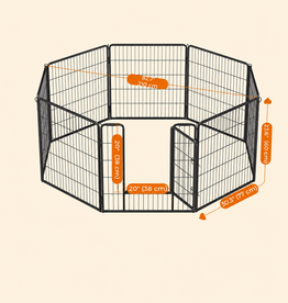 Temu Portable Metal Pet Play Pen - 8 Interlocking Panels - H 31.5"