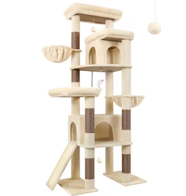 Temu Globlazer Cat Tree Tower with Scratching Posts, Perches & Cat Houses 78" - Beige