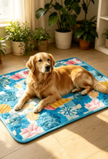 Temu Pet Cooling Mat - Blue Rainforest - XL (39.3in x 27.5in)