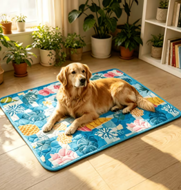 Temu Pet Cooling Mat - Blue Rainforest - XL (39.3in x 27.5in)