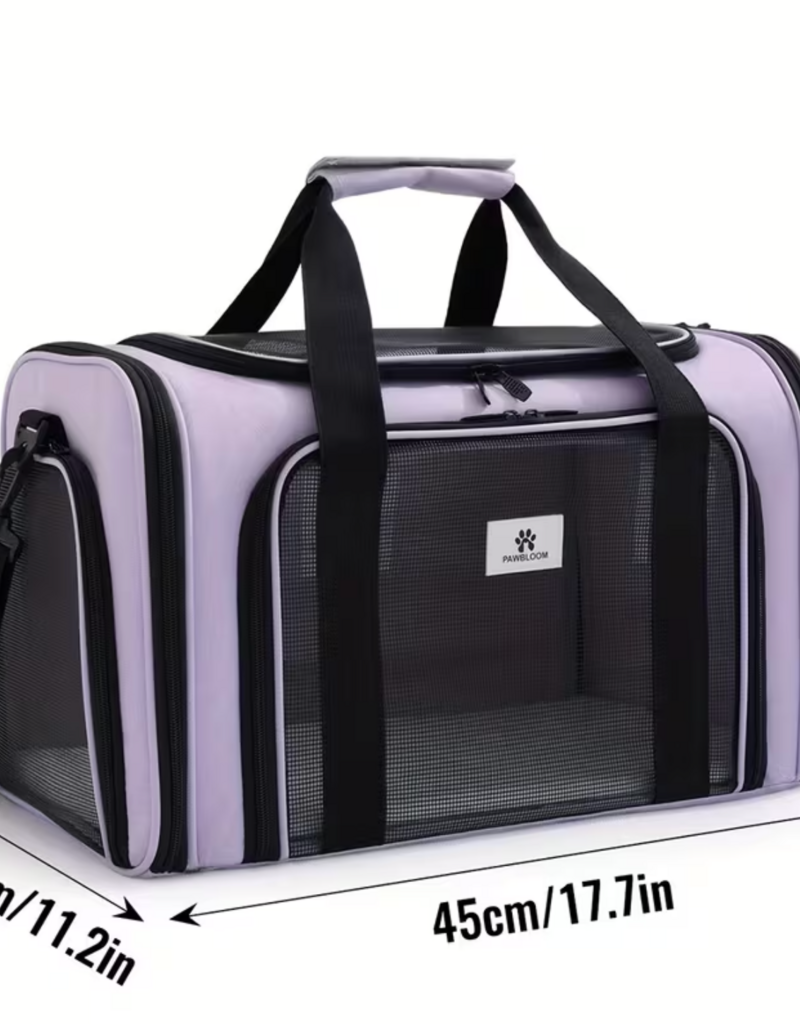Temu Foldable Pet Carrier with Soft Side Panels 17.7x11.2x11" - Assorted Colours
