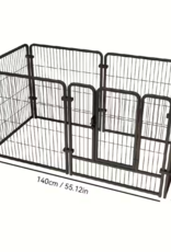 Temu Portable Metal Pet Play Pen / Fence - Black (55.12" x 27.56" x 31.50")