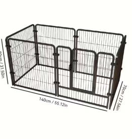 Temu Portable Metal Pet Play Pen / Fence - Black (55.12" x 27.56" x 31.50")