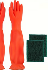 Temu 4pcs Aquarium Cleaning Tool Set - 22in Gloves & Aquarium Sponges