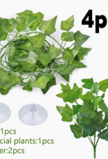 Temu 4pc Artificial Reptile Plant Set - Green