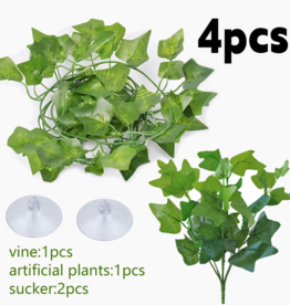 Temu 4pc Artificial Reptile Plant Set - Green